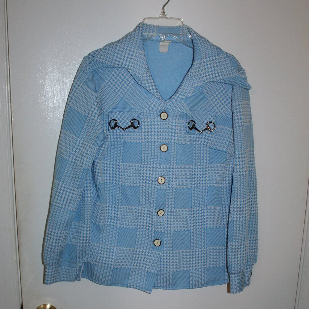 Vintage Women's Blazer Blue/White